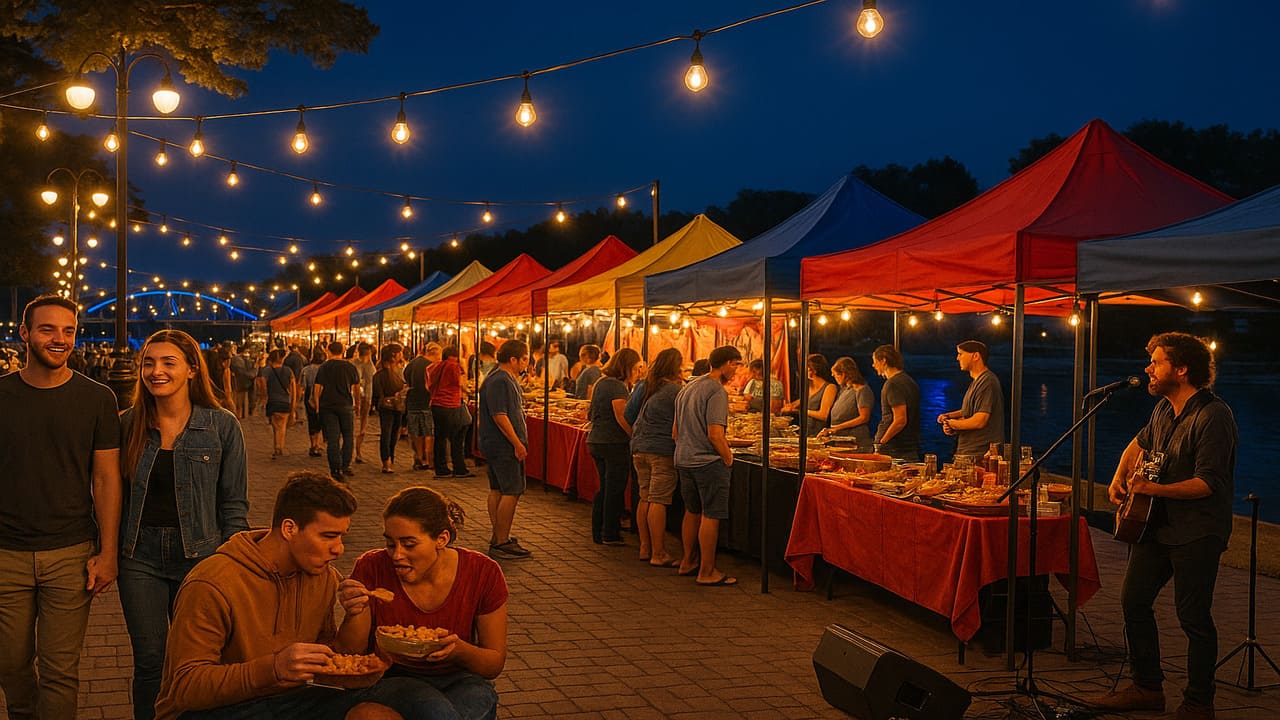 Muscatine Night Market Fest Where Riverside Nights Spark with Food, Music, and Local Finds
